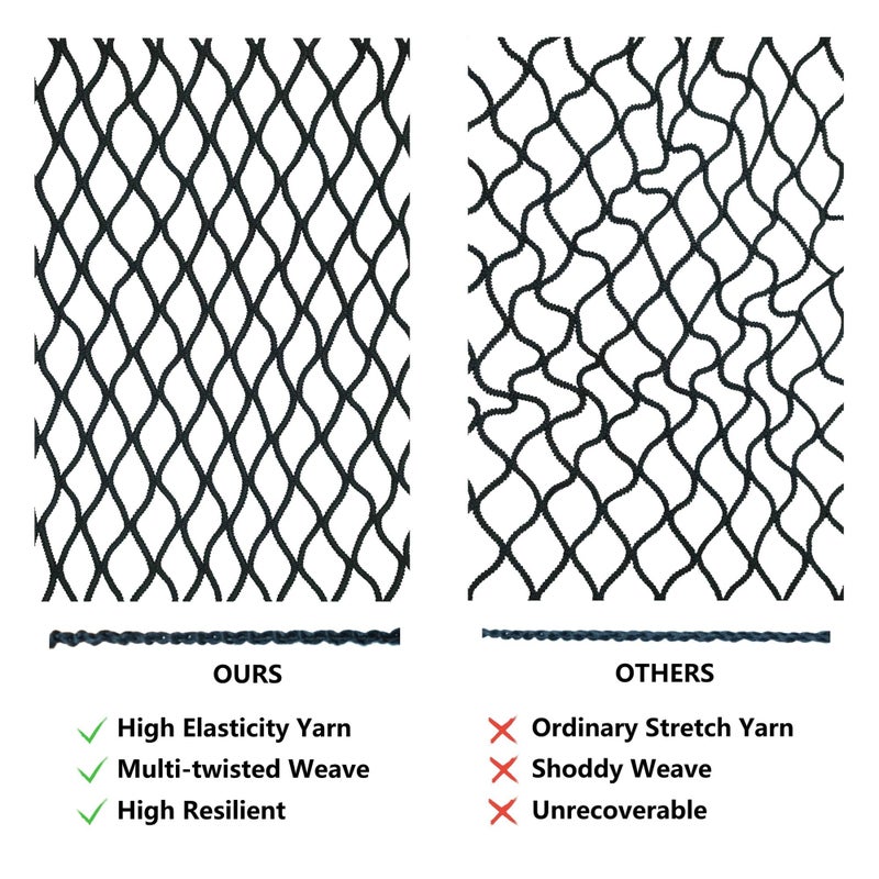 SENYAZON Highly Elastic Cargo Net  Simple Truck Bed Cargo Mesh Organizer  Suitable for Daily Light Loads of Trucks  4'x4' Stretches to 7'x7' (Single Layer) - Image 3